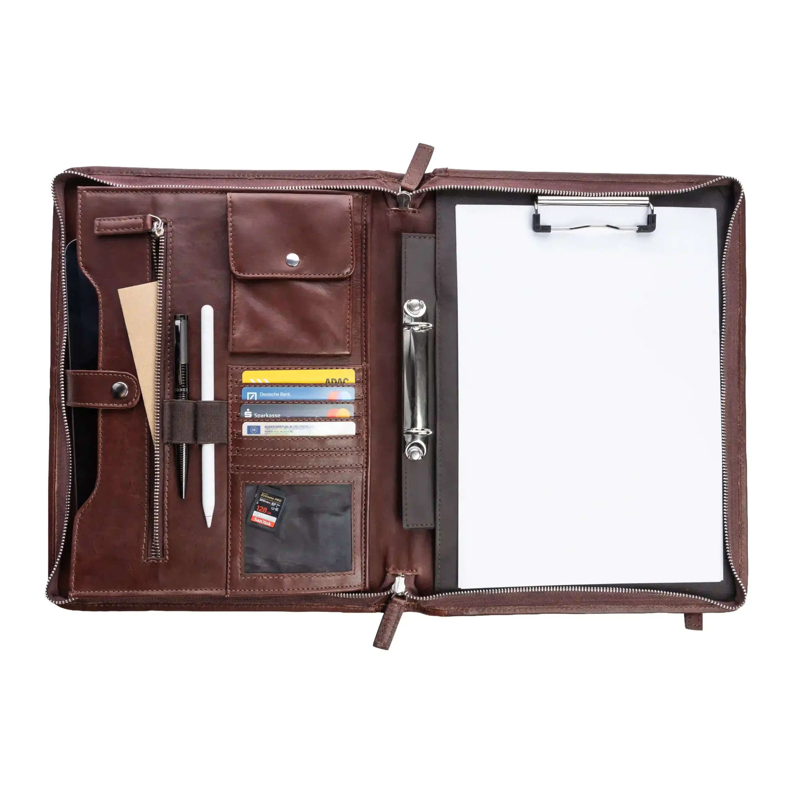 Paris Full-Grain Leather Padfolio Cognac — view 6