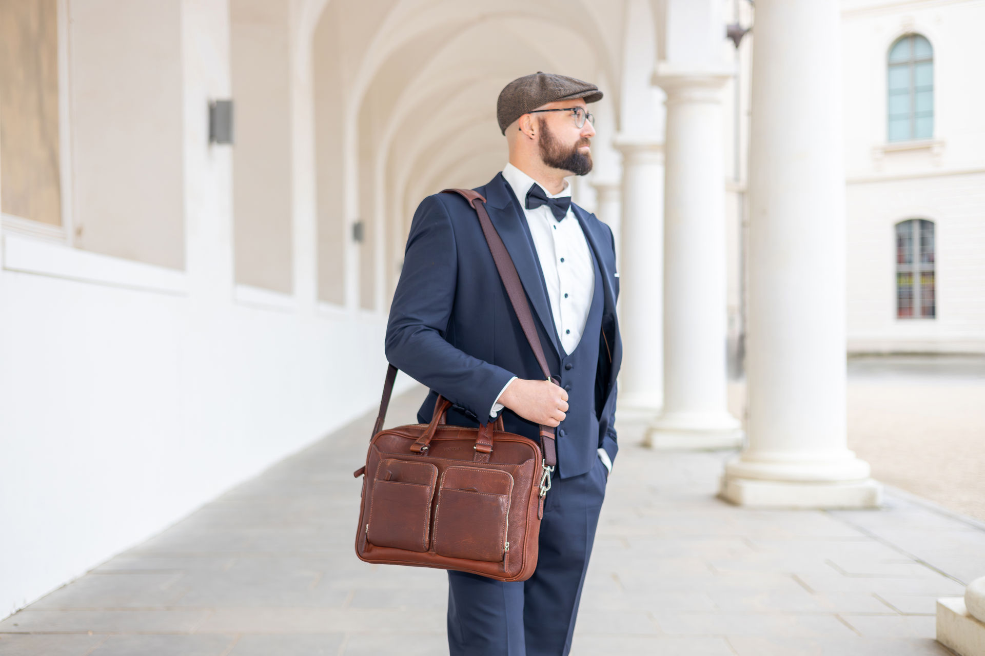 Hamburg Laptop Bag Cognac — view 6