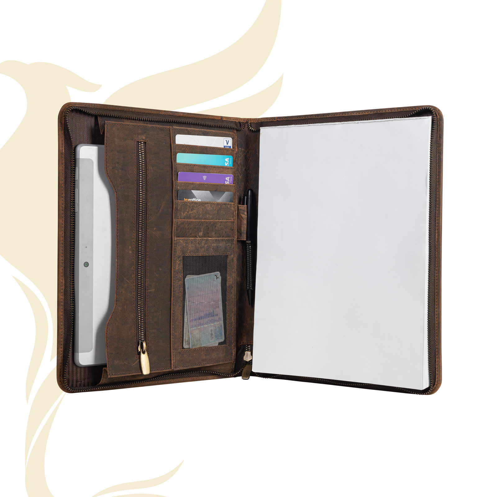 Rome Leather Padfolio Cognac