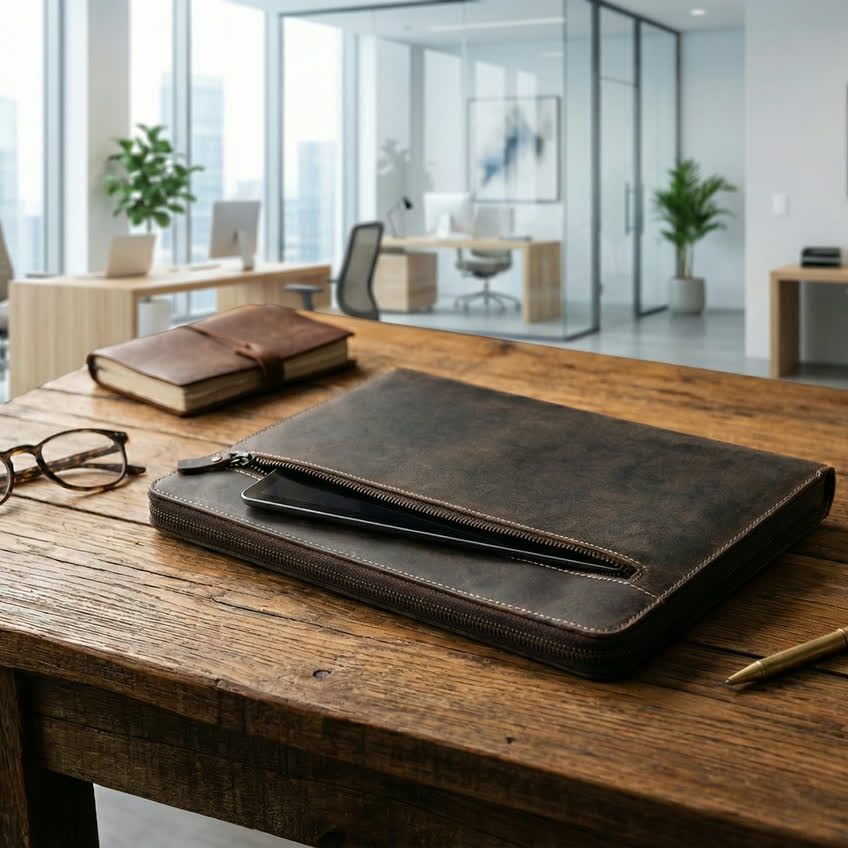 Oslo Leather Padfolio Cognac — view 5