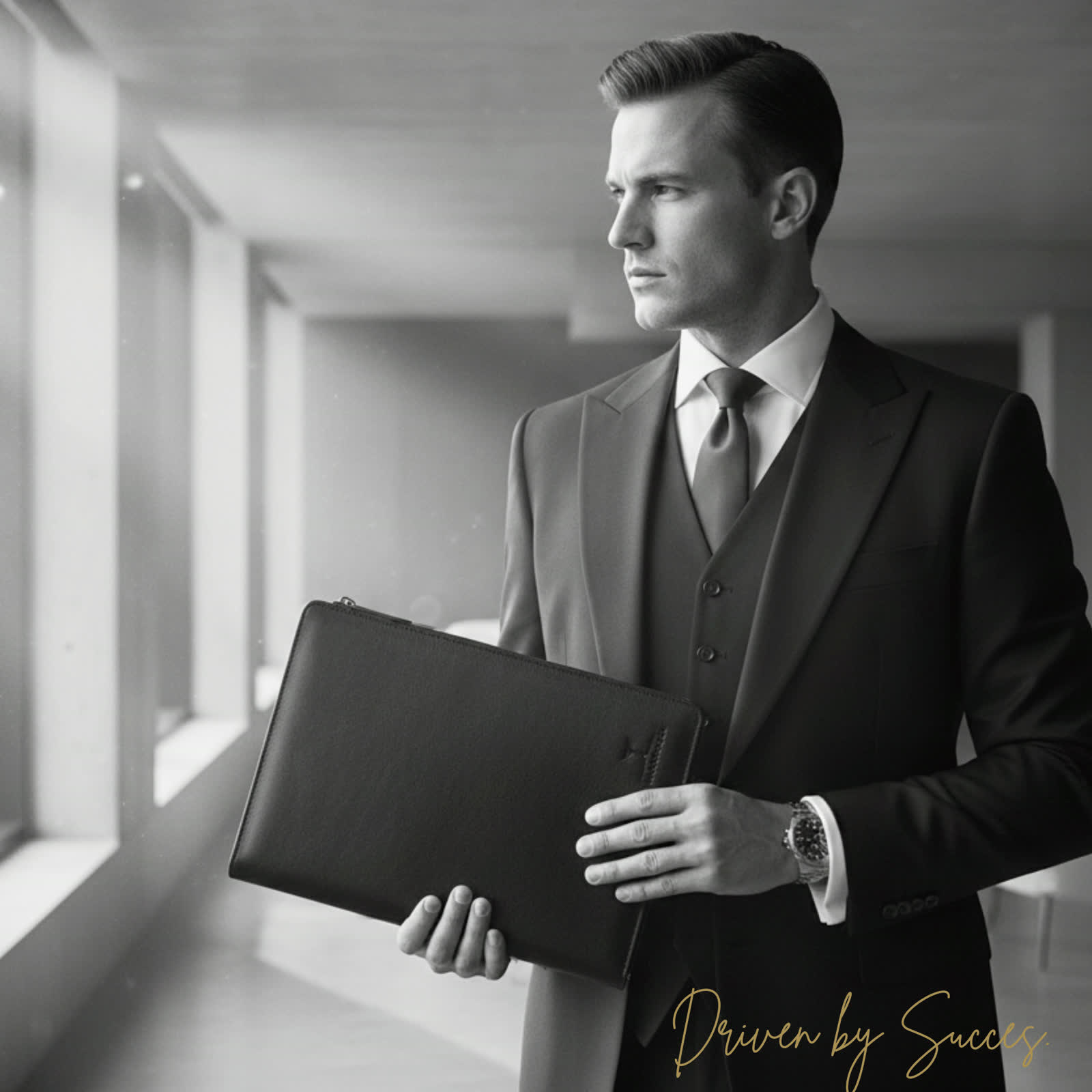 Paris Full-Grain Leather Padfolio Black — view 3