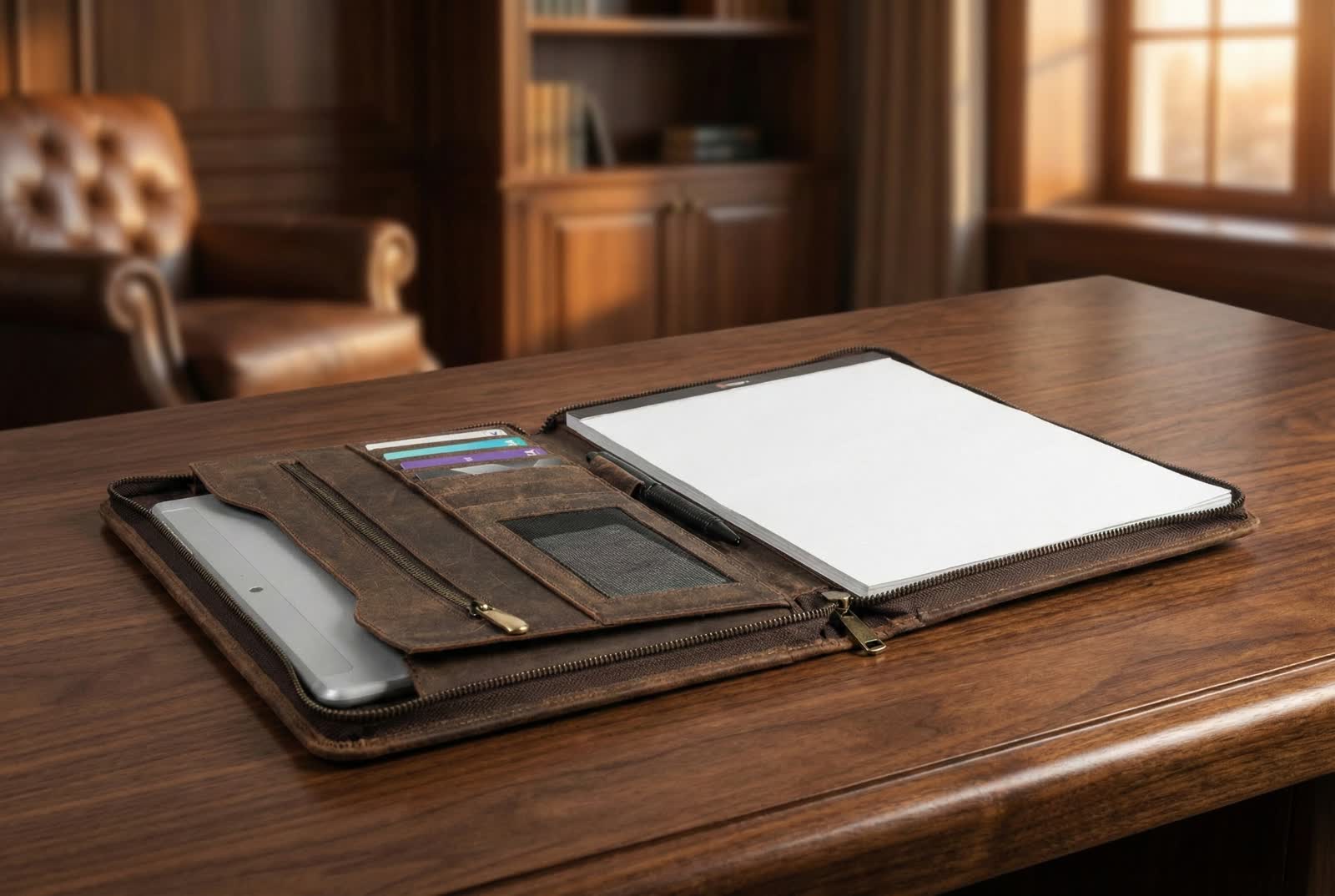 Rome Leather Padfolio Cognac — view 5
