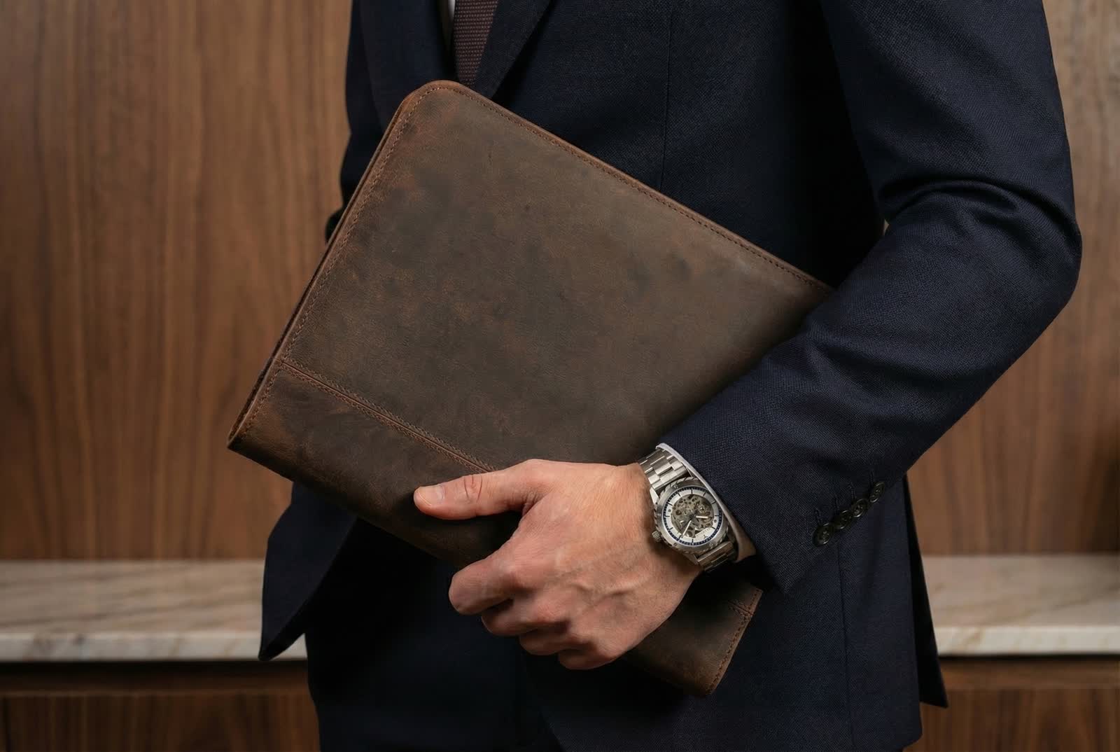 Rome Leather Padfolio Cognac — view 3